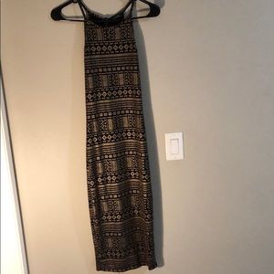 Black Dress with Gold Design